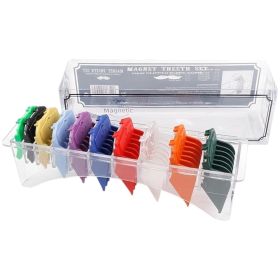 10pcs Color Guards Set Universal Fit For All Hair Clipper Compatible with Most Wahl Clippers  With Clipper Guard Holder Tray For Barber Fade comb  -1/