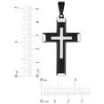 Believe By Brilliance Men's Stainless Steel Two-Tone Stacked Cross Pendant Necklace Chain