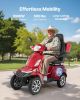 Heavy Duty 4-Wheel Mobility Scooters for Seniors & Adults, 500lbs Capacity, 21.5 Miles 3-Speed Long Range