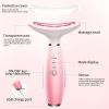 Neck Face Massager, Skin Care Face Massage Tool, 3-in-1 Facial Massager, Face Sculpting Tool with Thermals, Vibration (Pink)