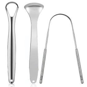 Premium 1pcs/3pcs Metal Tongue Scraper Cleaner for Adults & Kids, Portable Stainless Steel Tongue Scrapers Brushes for Removing (Color: 3PCS Mix)