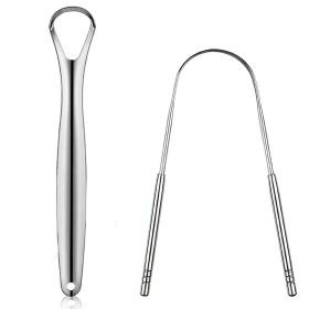 Premium 1pcs/3pcs Metal Tongue Scraper Cleaner for Adults & Kids, Portable Stainless Steel Tongue Scrapers Brushes for Removing (Color: 2PCS Mix AB)